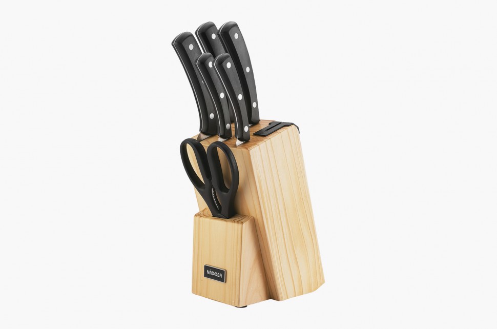 Набор из 5 кухонных ножей с блоком с ножеточкой, серия Helga