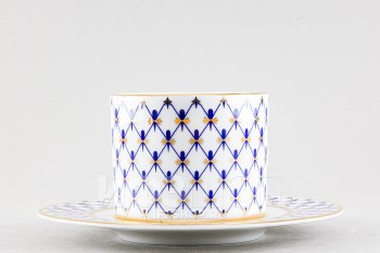Чашка с блюдцем чайная ф. Соло рис. Сетка-модерн (220 мл)