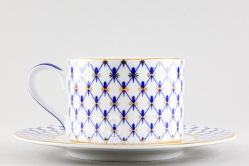 Чашка с блюдцем чайная ф. Соло рис. Сетка-модерн (265 мл)
