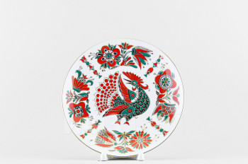 Декоративная тарелка 19.5 см рис. Красная птица