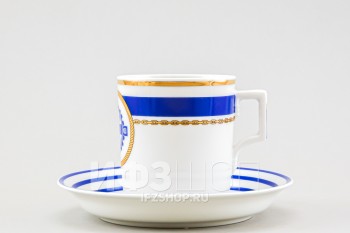 Чашка с блюдцем чайная ф. Гербовая рис. Кают-компания №2