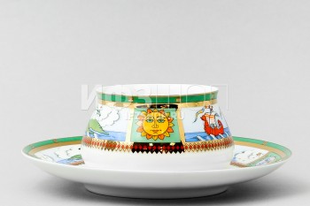 Чашка с блюдцем кофейная ф. Билибина рис. Остров Буян
