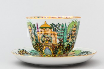 Чашка с блюдцем чайная Подарочная Весенний парк, 81.14820.00.1, Императорский фарфоровый завод