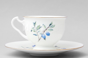Чашка с блюдцем чайная ф. Айседора рис. Голубика