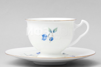 Чашка с блюдцем чайная ф. Айседора рис. Голубика