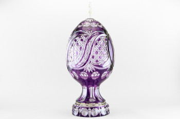 Яйцо пасхальное, высота 44 см, фиолетовый наклад с золотом, 1823/1