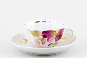Набор из 6 чашек с блюдцем чайных ф. Тюльпан рис. Пурпуровый цветок