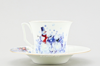 Чашка с блюдцем чайная ф. Юлия рис. Зима