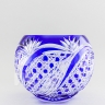 Ваза-шар, высота 18 см, синий наклад, 1808/1