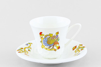 Чашка с блюдцем чайная ф. Сад рис. Русские сказки. Сирин