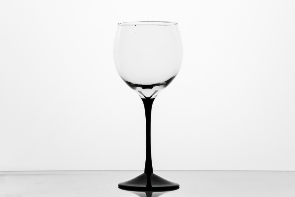 Набор из 6 бокалов для вина 400 мл ф. 6403 серия 200/23 (черная ножка)