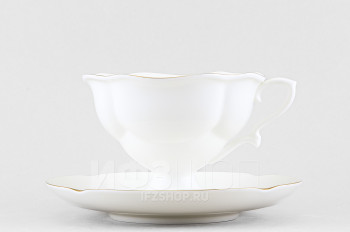 Чашка с блюдцем чайная ф. Наташа рис. Золотая лента