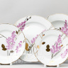 Набор тарелок ф. Вырезной край рис. Розовая ветка, 24 предмета