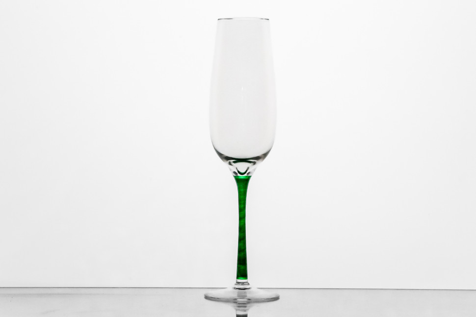 Набор из 6 бокалов для шампанского 180 мл ф. 6403 серия 200/23 (зеленая ножка)