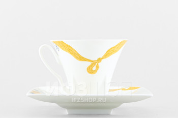 Чашка с блюдцем чайная ф. Петрополь рис. Пери