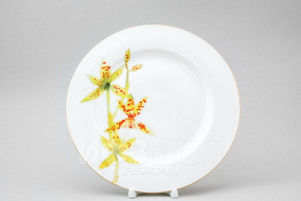 Тарелка плоская 25 см ф. Стандартная рис. Желтая орхидея