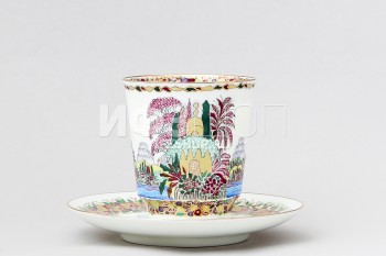 Чашка с блюдцем кофейная ф. Майская рис. Голубое озеро