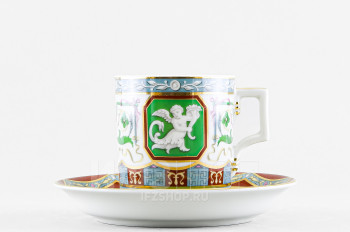 Чашка с блюдцем чайная ф. Гербовая рис. Античный