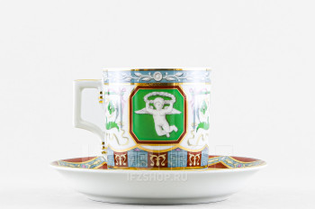 Чашка с блюдцем чайная ф. Гербовая рис. Античный