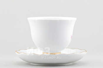 Чашка с блюдцем чайная ф. Бутон рис. Цветок миндаля