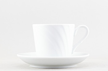 Чашка с блюдцем чайная ф. Голубка рис. Белый