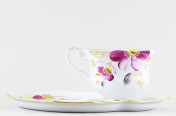 Чашка с блюдцем чайная ф. Весенняя рис. Пурпуровый цветок