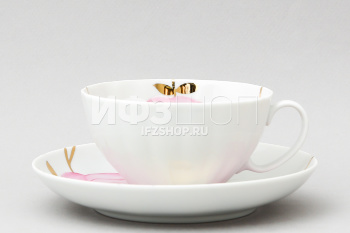 Чашка с блюдцем чайная ф. Белый лебедь рис. Весенний