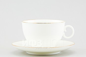 Чашка с блюдцем чайная ф. Яблочко рис. Золотой кант