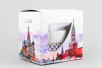 Чашка с блюдцем кофейная ф. Одуванчик рис. Кобальтовая сетка в подарочной упаковке (Москва)