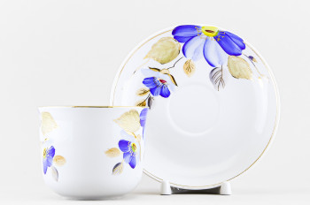 Чашка с блюдцем чайная ф. Ностальгия рис. Синий цветок