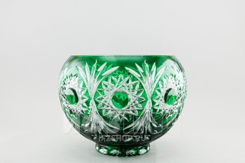 Ваза-шар, высота 18 см, зеленый наклад, 1808/2