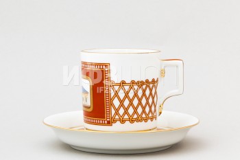 Чашка с блюдцем чайная ф. Гербовая рис. Дом Волконской