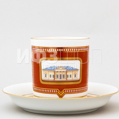 Чашка с блюдцем чайная ф. Гербовая рис. Дом Волконской