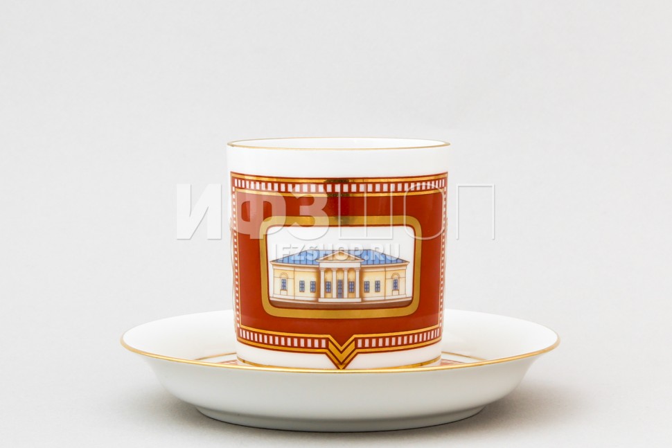 Чашка с блюдцем чайная ф. Гербовая рис. Дом Волконской