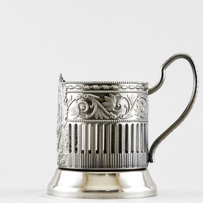 Подстаканник никелированный с чернью, Миру мир