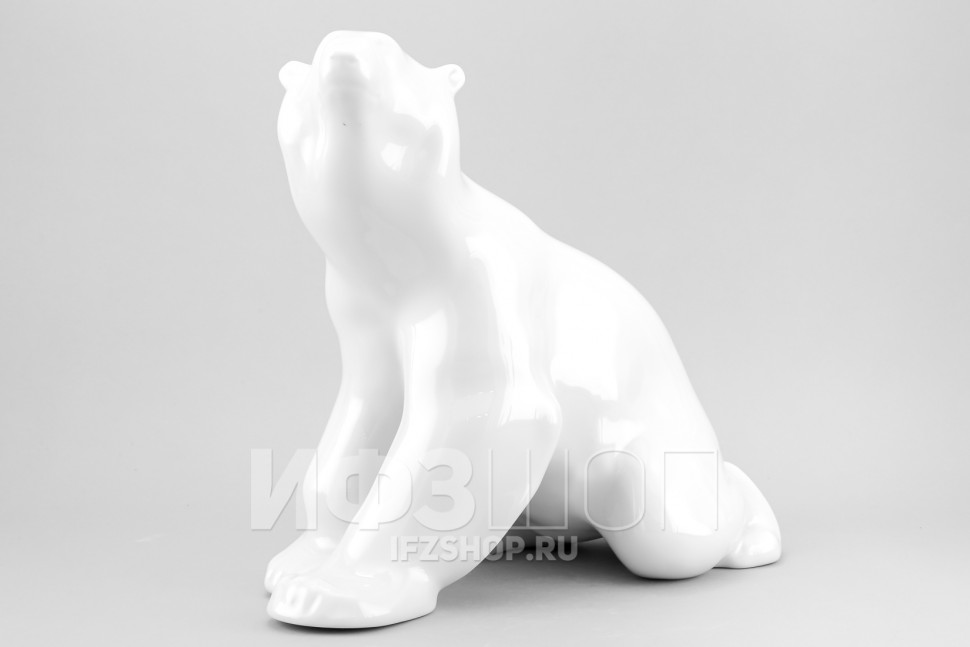 Медведь сидящий Белый (высота 25.5 см)