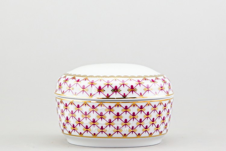 Туалетная коробочка ф. Овальная рис. Сетка-Блюз в Москве