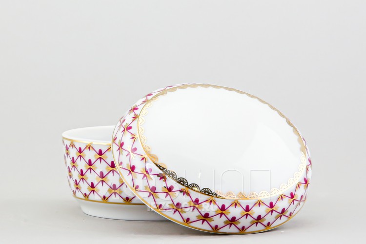 Туалетная коробочка ф. Овальная рис. Сетка-Блюз в Москве