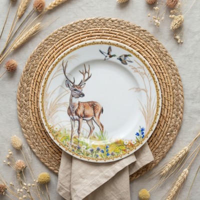 Тарелка плоская 24 см ф. Идиллия рис. Фауна