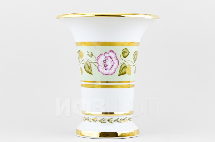 Ваза для цветов ф. Ампирная рис. Нефритовый фон (несортная) в Пензе