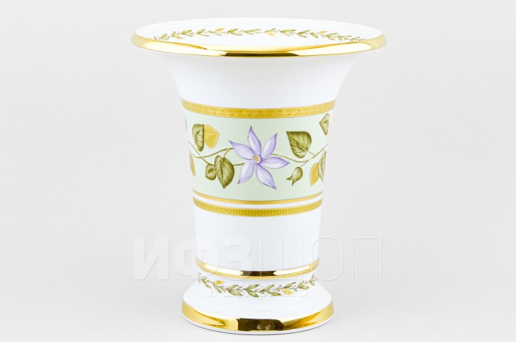 Ваза для цветов ф. Ампирная рис. Нефритовый фон (несортная) в Пензе