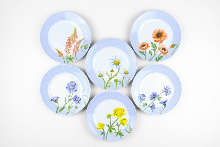 Набор из 6 тарелок плоских 20 см ф. Идиллия рис. Ситец в Пензе
