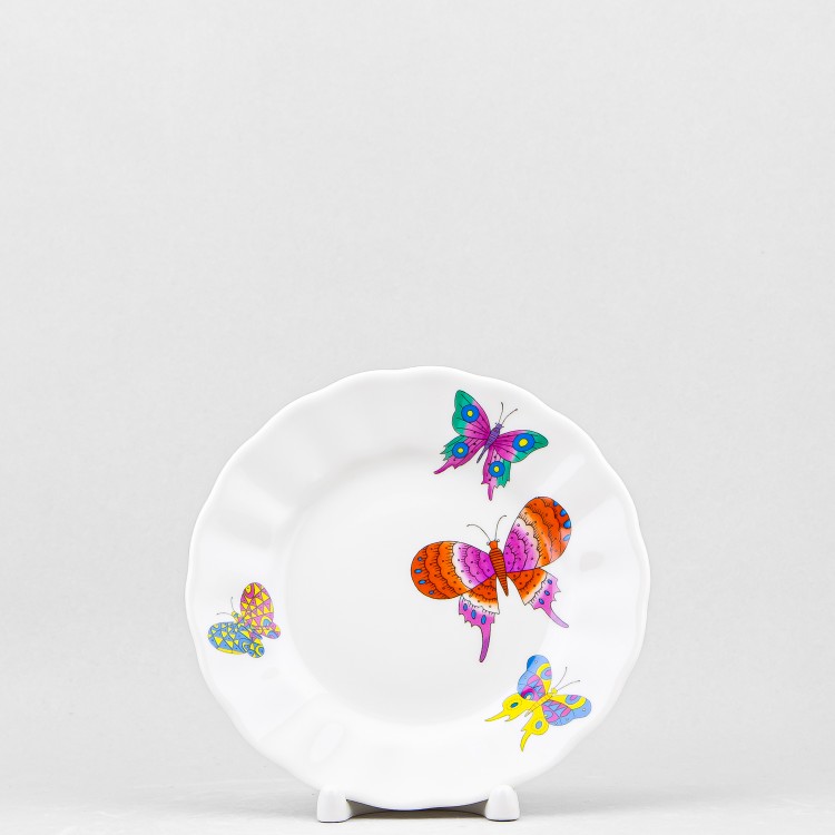 Тарелка плоская 15 см ф. Тюльпан рис. Шафрановые бабочки 
