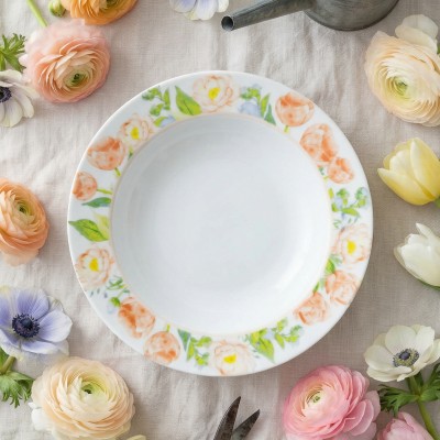 Тарелка глубокая 24 см ф. Идиллия рис. Цветочный дворик
