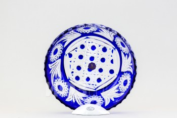 Конфетница, диаметр 20 см, синий наклад, 3017