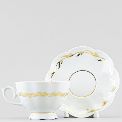 Чашка с блюдцем чайная ф. Елена рис. Живописный рисунок