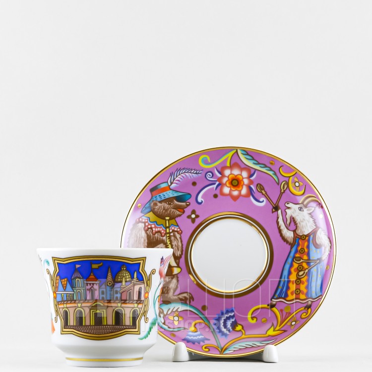 Чашка с блюдцем чайная ф. Банкетная рис. Чудоград. Ярмарка 