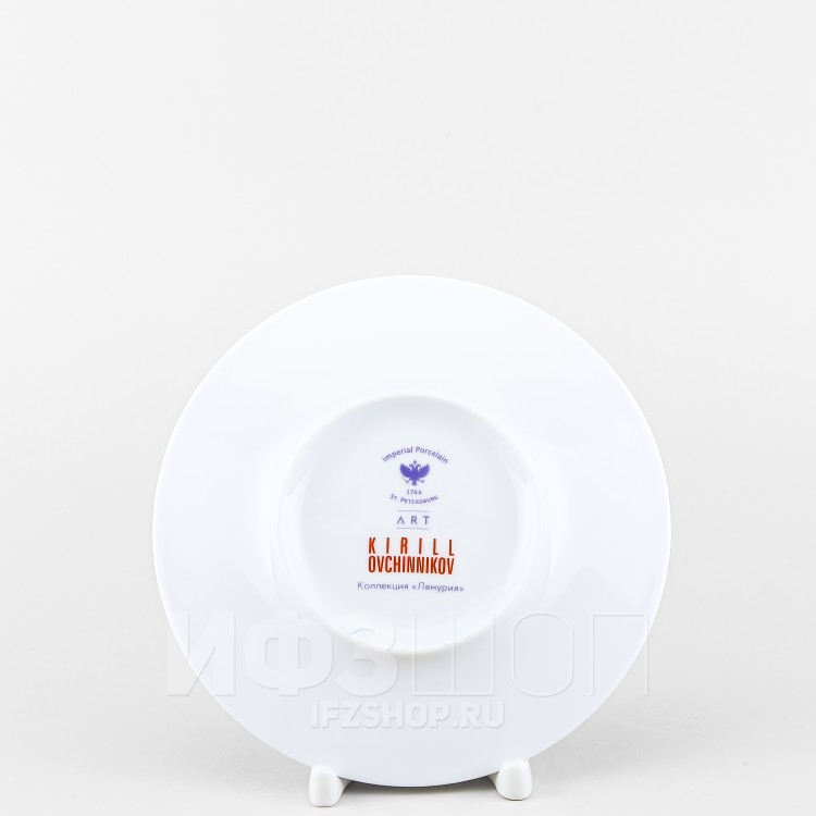 Чашка с блюдцем чайная ф. Соло рис. Лямурия голубая 