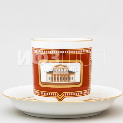 Чашка с блюдцем чайная ф. Гербовая рис. Дом Поливанова