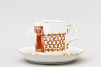 Чашка с блюдцем чайная ф. Гербовая рис. Дом Поливанова